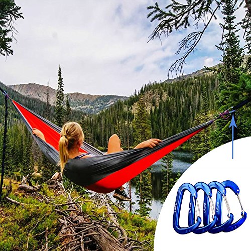 12KN Aluminium Wiregate Carabiners 4 Pack - Heavy Duty, 2,645-pound Rating for Hammocks, Rv,Fishing,locking dog leash and harness, Camping, photography, key chains,Hiking & Utility