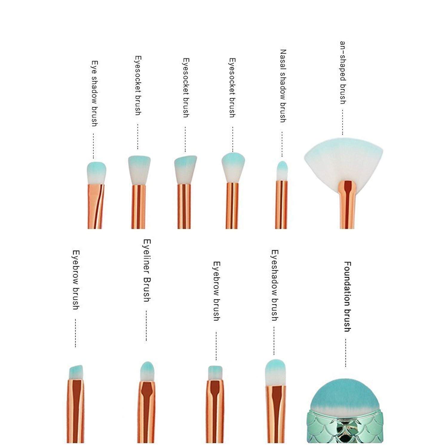Makeup Brushes Set 11pcs Makeup Brush Cosmetic Brushes Eyeshadow Eyeliner Blush Brushes: Beauty