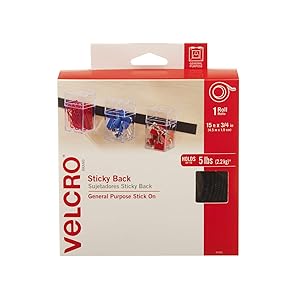 VELCRO Brand - Sticky Back Hook and Loop Fasteners| Perfect for Home or Office |15ft x 3/4in Tape | Black