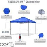 MasterCanopy Durable Ez Pop-up Gazebo Tent 2.5x2.5M Blue with Roller Bag view 3