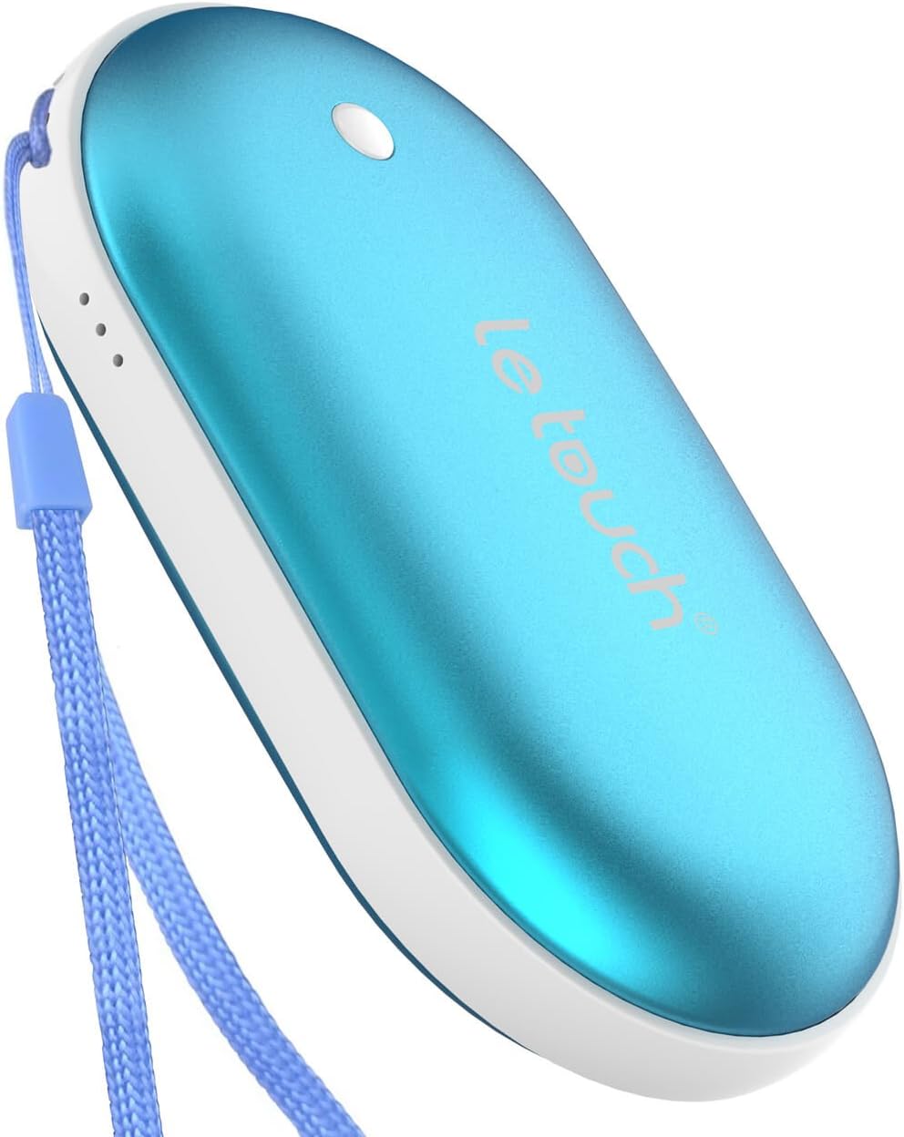 Letouch Rechargeable Hand Warmer 5200mAh Power Bank, Electric Hand Warmers Double-sided Heating Portable USB Mobile External Battery Charger Best Gift in Winter for Women, Man (Blue)