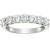 Amazon Essentials Sterling Silver 7-Stone Ring made with Infinite Elements Cubic Zirconia