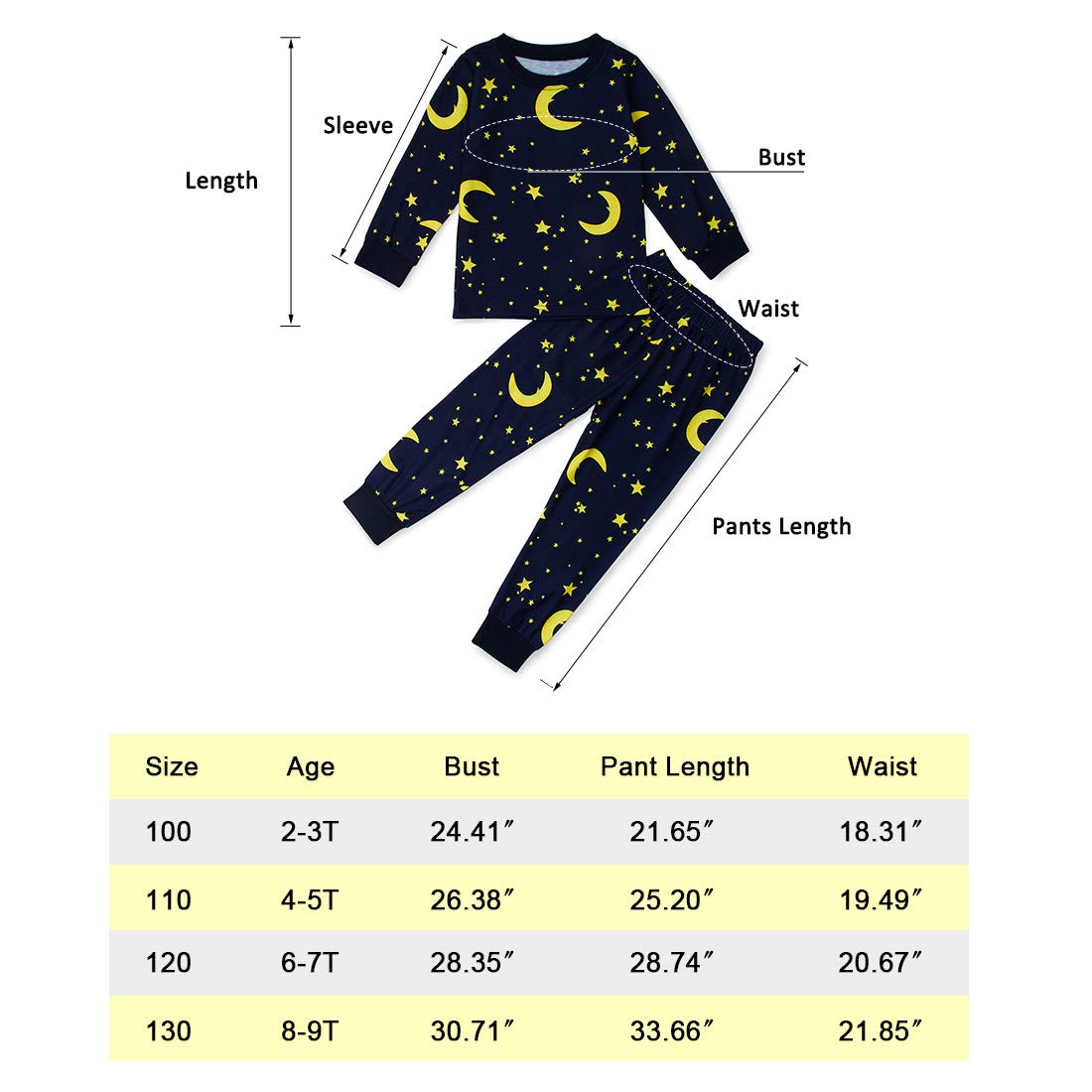 Schlafanzug Jungen Mond Star Kleidung Baumwolle Kleinkind NachtwäSche Giraffe Baumwolle Kinder Langarm Pyjama Set