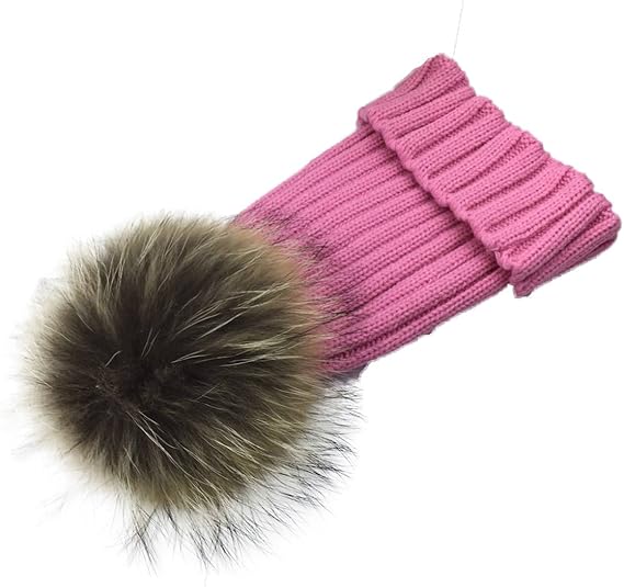 Winter Warm Knitted Worm Hat Snowboard Hat Bobble Cap,PinkM Amazon.co