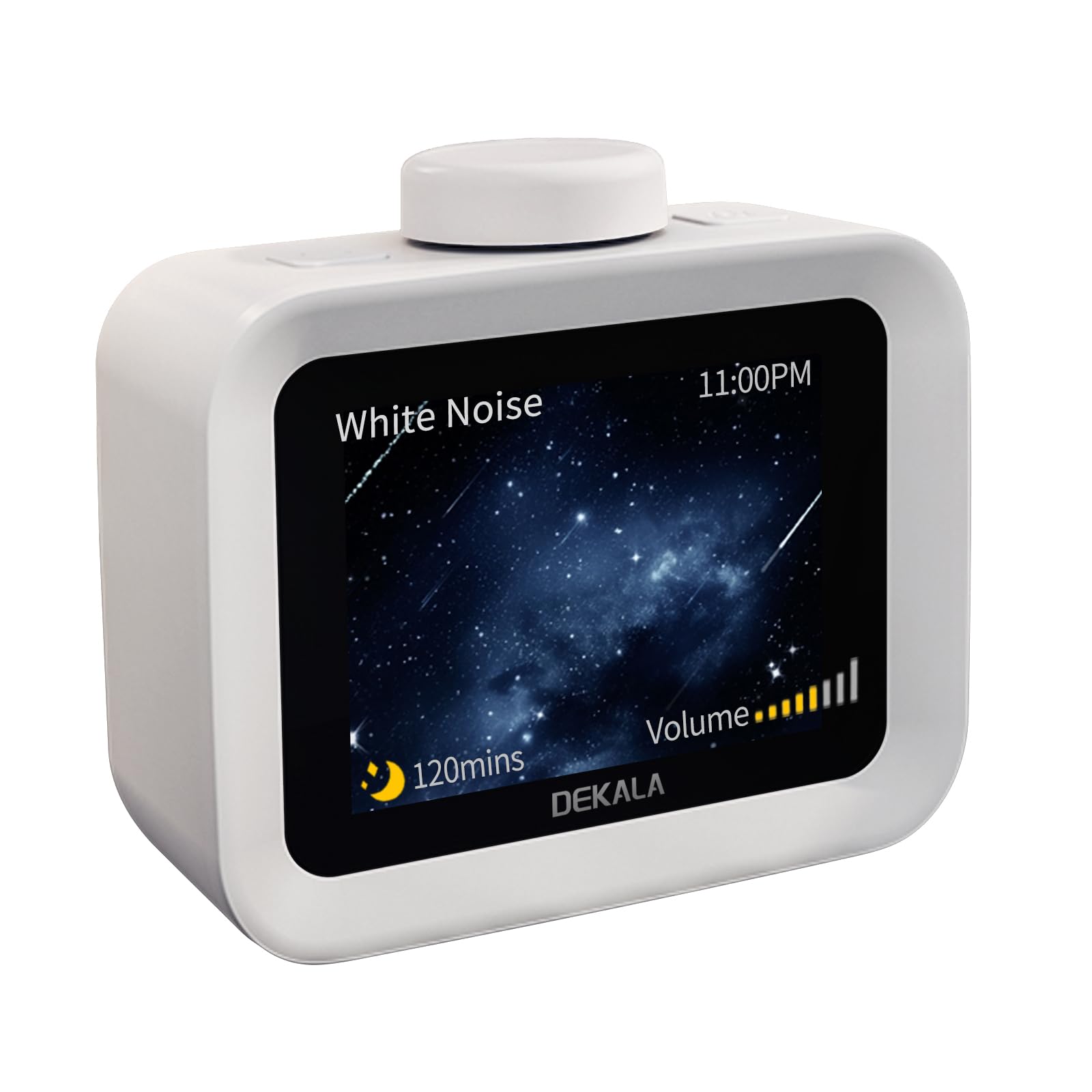 Photo 1 of Dekala AuraDot 7-Day Programmable 4 Alarm Clock w/Temperature Humidity Monitor, White Noise Sound Machine for Sleep 30 Non-Loop Soothing Sounds, Timer/Play All Night, IPS Screen Sleep Animation,