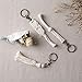 Mkono Mini Macrame Keychains Boho Bag Charms with Tassels Handcrafted Accessory for Car Key Holder, Purse, Phone Wallet,Valentine,s Day Party Supplies Gift, White, 3 Pack