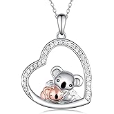 Peireara Koala Necklace for Women 925 Sterling Silver Koala Pendant Necklace Cute Animal Jewelry Gifts for Women Mother