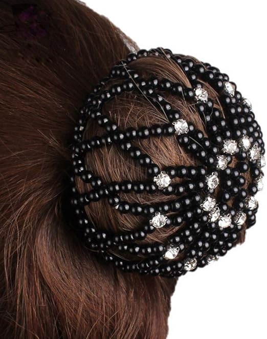 Amazon Com Elastic Handmade Crochet Pearl Hair Snood Net Ballet