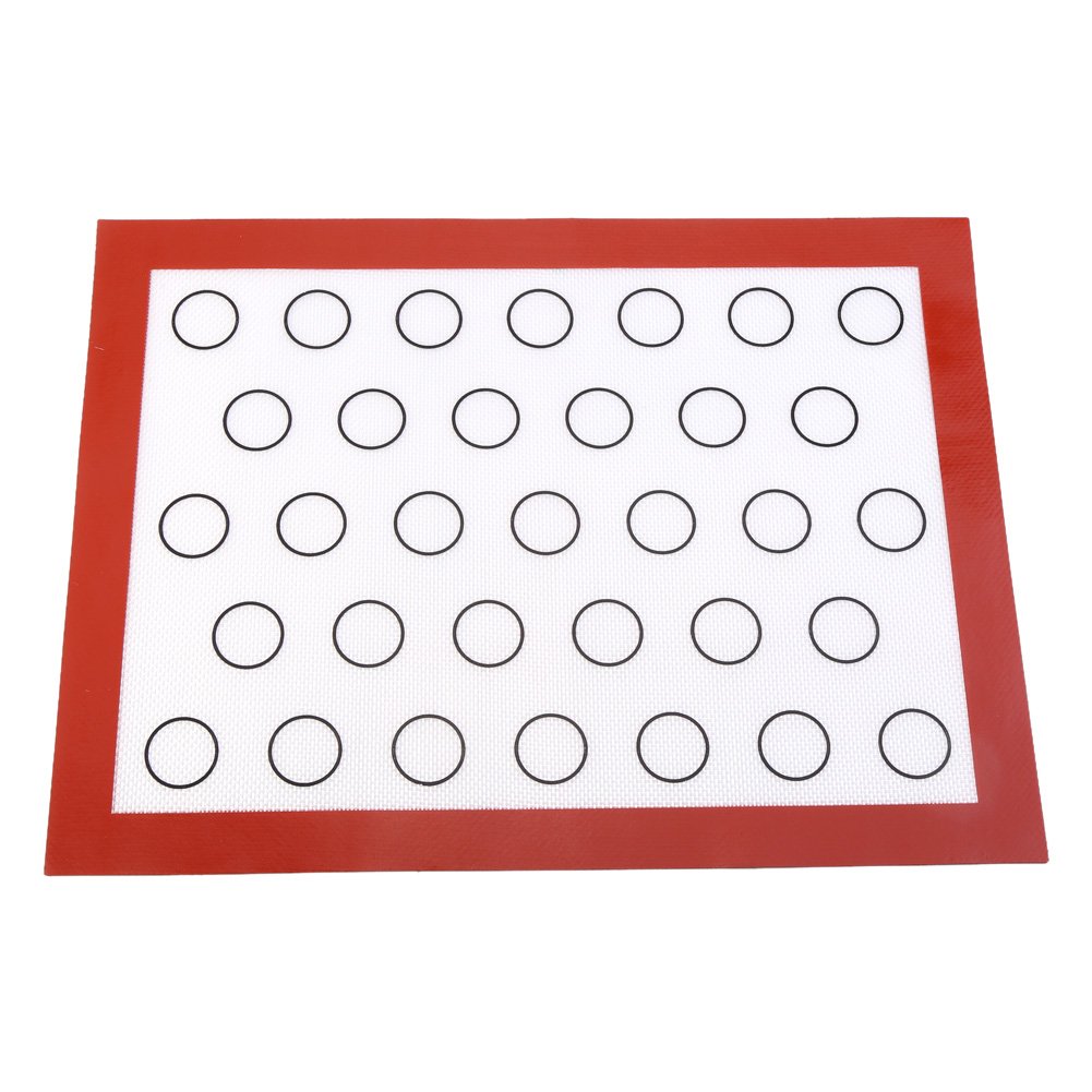 Silicone Baking Mat Nonstick Heat Resistant Silicone Mat Oven Liner for Macaron Cake Pastry Cookie Sheet Home Kitchen (Red)