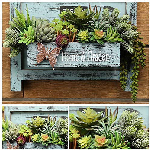 Bioexcel Fake Succulent Plants Pack of 14 Artificial Succulent Plants