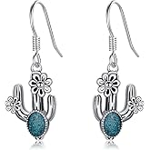 KoyeKei Western Earrings for Women 925 Sterling Silver Turquoise Western Country Dangle Drop Earrings Country Jewelry Gifts for Cowgirl Cowboy