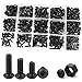 M3 M4 M5 Hex Button Socket Head Cap Screws Nuts Kit 431pcs Black 12.9 Class Metric Thread Hexagon Allen Head Drive Machine Bolt Nut Metal Standard Fastener Hardware Oxide Finish Alloy Steel Assortment