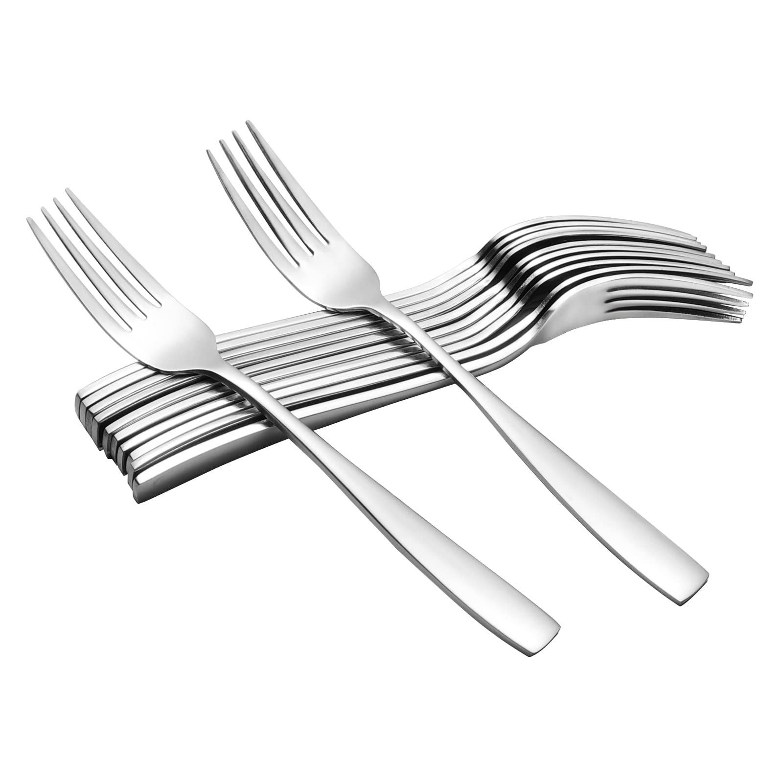Annkky 12 Pieces Dinner Forks, Cutlery Table Forks Set, Stainless Steel Steak Forks, 20.5 cm