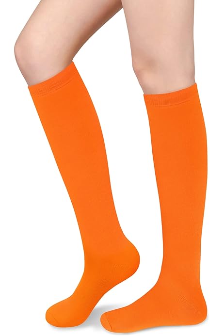 Thigh Highs Orange Thigh-High Socks For Women Halloween