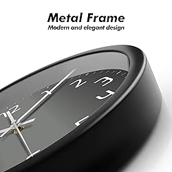 Modern Wall Clock Black&Grey Large Decorative