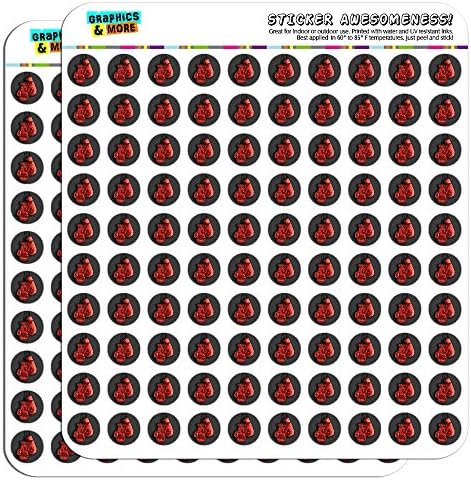Boxing Gloves Boxer 1/2" (0.5") Planner Calendar Scrapbooking Crafting Stickers - Clear