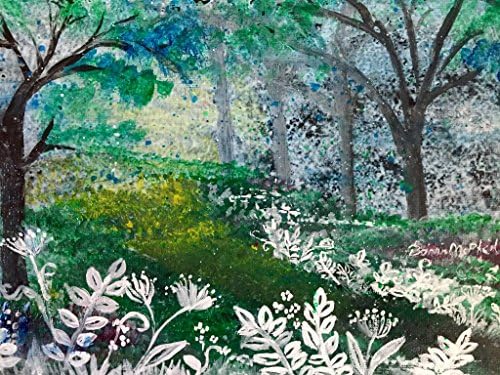 Original Acrylic Framed Painting and FREE BOOK Friends Wire Wrapped Opalite Pendant