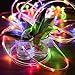 Aluvee Solar Rope String Light,Garden Decoration Outdoor Waterproof Rope String Christmas Lamp Wedding Party Tree Xmas Decoration Tree Xmas (33ft/100LED,Multicolor + PVC Tube)