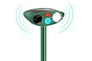 SAILHOME 2024 Solar Ultrasonic in Repellent Defender Rat, Squirrel, Deer, Raccoon, Skunk, Rabbit, Mole, Dog, Cat, Waterproof with Motion Detector Green