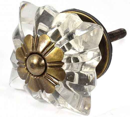 Vintage Dresser Glass Handles Cabinet Pulls Drawer Knobs K308vf 10