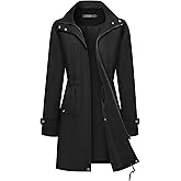 Bloggerlove Rain Jacket for Women Waterproof with Hood Trech Coat for Women Lightweight Raincoats Long Windbreaker