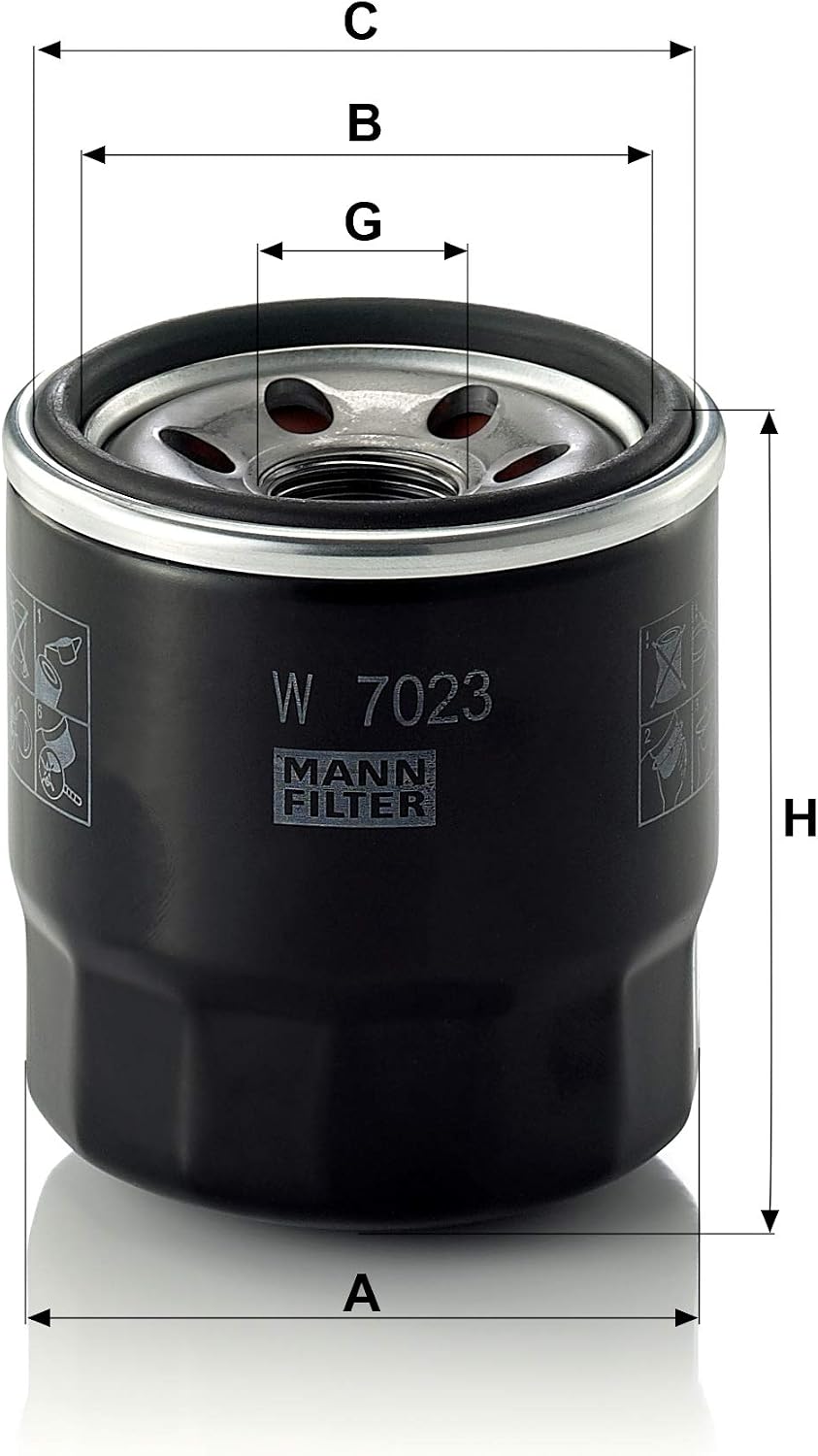 MANN-FILTER W 7023 Oil Filter - for Cars + Transporters, White, Single pack - Image 3