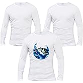 OKBA 3 PCS Sublimation Blank T-Shirts Round Collar Long Sleeves Adult White Polyester t Shirts