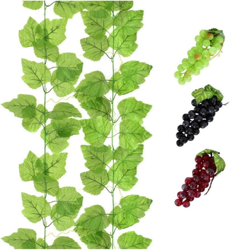 HUIANER Artificial Grape Vines with 3 Strings Grapes, Fake Grape