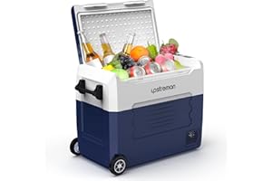 Upstreman C1 12 volt Refrigerator, 55L(58 Quart) Portable Car Refrigerator, Electric Cooler and Freezer with Dual Temperature Display, -4℉-68℉, Fridge for camping, RV and Home