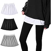 Huliyhus 3 Pcs Cotton Shirt Extender for Women Adjustable Layering Fake Top Lower Sweep Skirt Half-Length Splitting Mini Skirt Hemline