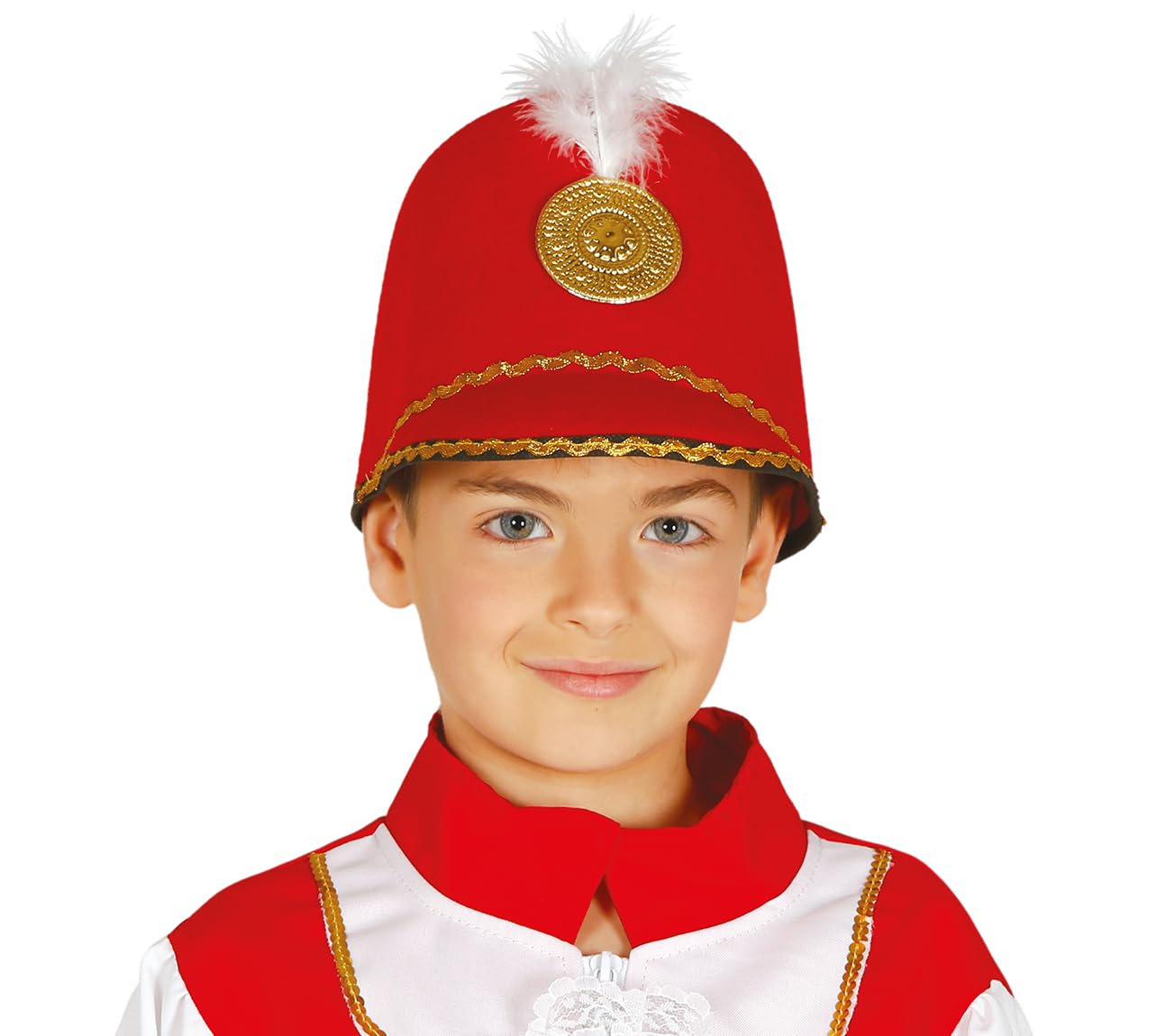 FIESTAS GUIRCA | Red Majorette Hat Children - Fancy Dress Accessory for Sports Parties and Celebrations - Ideal for Boys and Girls - Perfect for Carnival and Halloween - Red