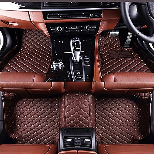 Myllon Car Floor Mats for Lincoln MKX 2014-2018 Custom Fit Artificial Leather Waterproof Non Slip Car Mats Carpets (coffee)