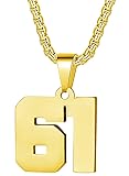 MUERDOU Number Necklace for Athletes Number Chain