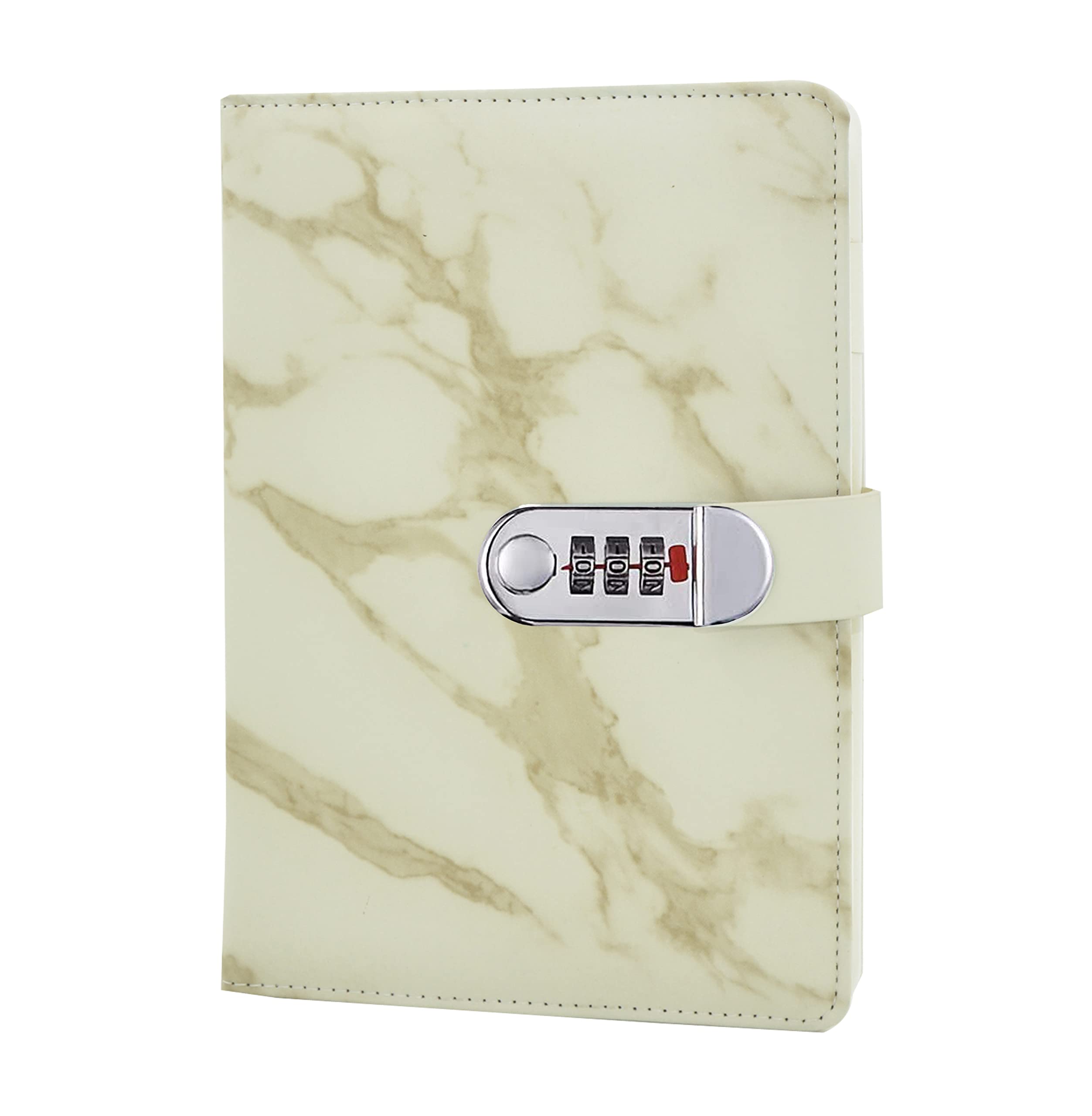 Ai-life A5 size PU leather notebook (marble model), thread fashion daily fashion notebook, secret lined password diary sketchbook dairy planner, 150 x 218 mm