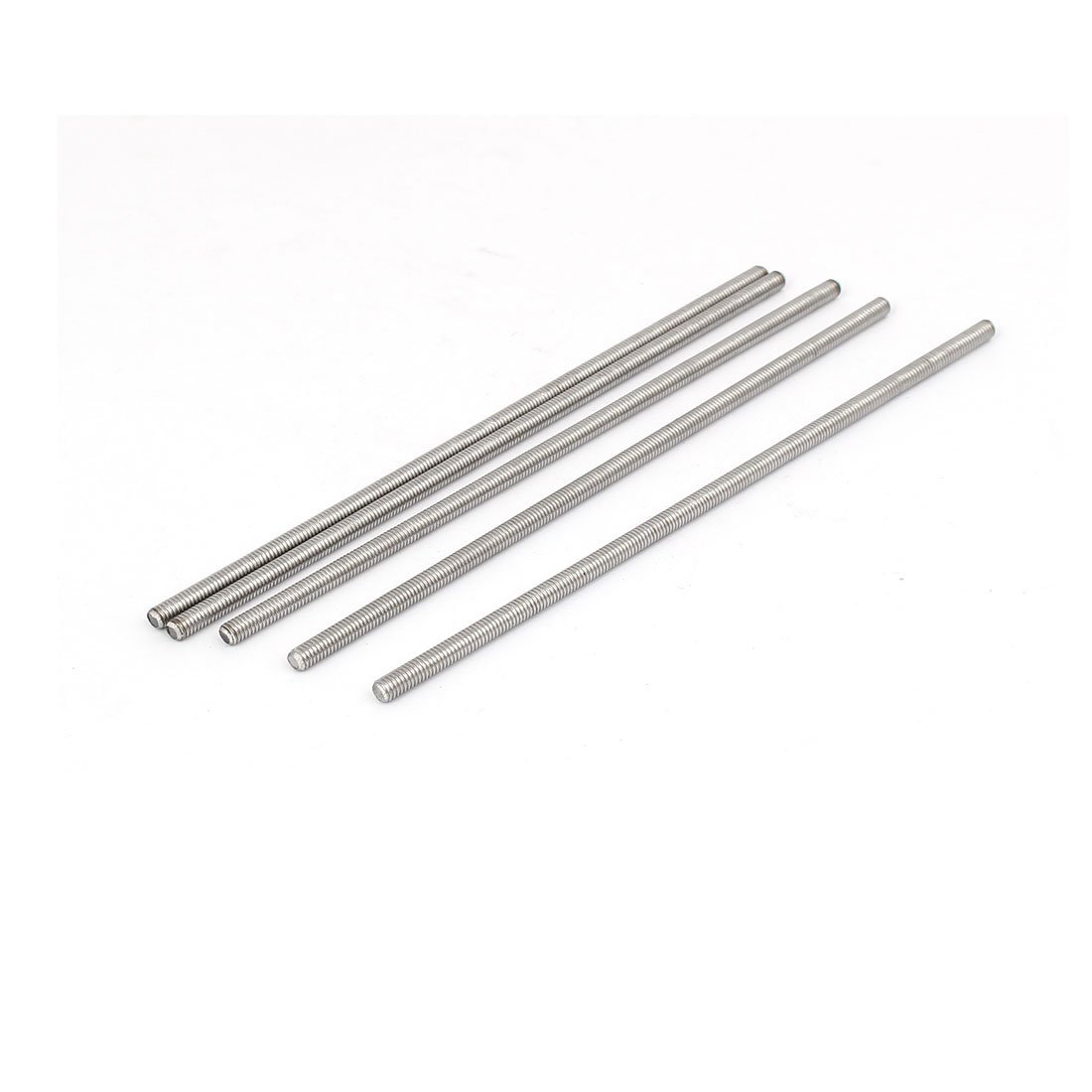 sourcingmap M4 x 140mm 304 Stainless Steel Fully Threaded Rod Bar Studs Silver Tone 5 Pcs
