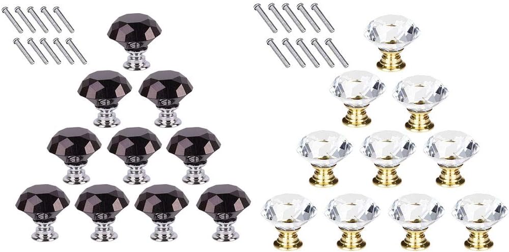 ZOOMY Tiradores de Puerta de Cristal Transparente de 30 mm Tirador del