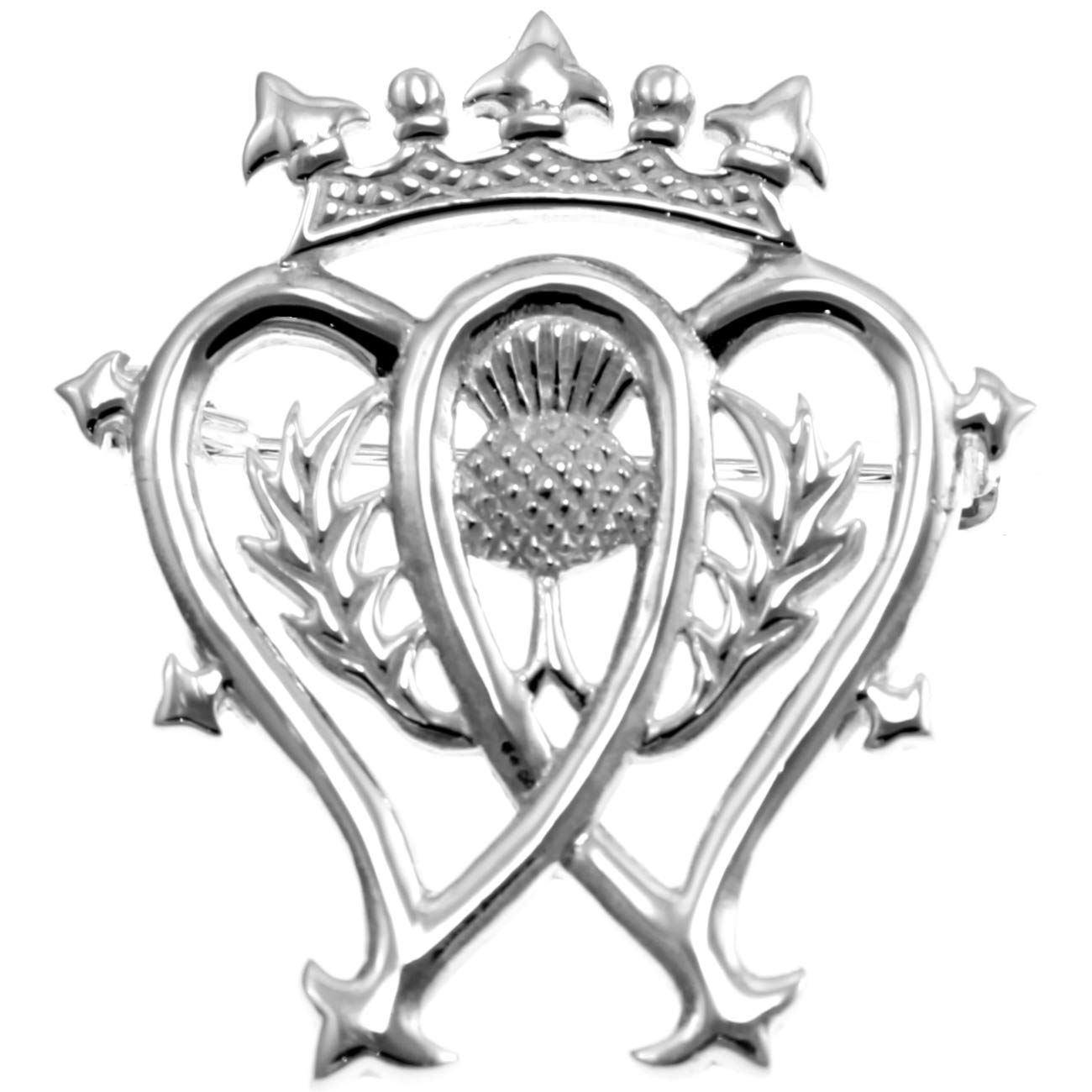 Alexander Castle Women's 925 Sterling Silver Scottish Luckenbooth Brooch Pin with Jewellery Gift Box - Scottish Gift for Women
