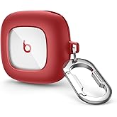 SURITCH Case Compatible with Beats Fit Pro Case Cover Protector, Shock-Absorbing Protective TPU Shell for Beats Fit Pro Charging Case 2021 Earbuds Secure Locking System with Anti-Lost Keychain, Red