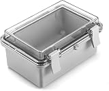 QWORK ABS PC Junction Box Waterproof IP65 Electrical Project Enclosure Hinged view 1