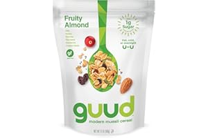 GUUD Fruity Almond Muesli Cereal, 12 Ounce, Gluten Free, Oats, Raisins, Almonds, Cranberries, Flax Seeds, Pumpkin Seeds, Vegan, Non-GMO Certified, Kosher