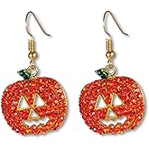 YOYOKIT Halloween Earrings for Women, Pumpkin & Skeleton & Spider Style Dangle Earrings Halloween Party Costume Jewelry Accessories Gifts for Woman