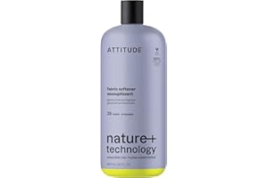 ATTITUDE Liquid Fabric Softener, Made in Canada, Natural Ingredients, White & Colored Clothing, Deodorizes, Gentle on Delicat