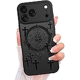 KANGHAR Magnetic Case Designed for iPhone 17 Pro Max, [Compatible with MagSafe] Cross Jesus Christian Design, for Women Girls Men, Soft TPU Translucent Matte Shockproof Cover - Black