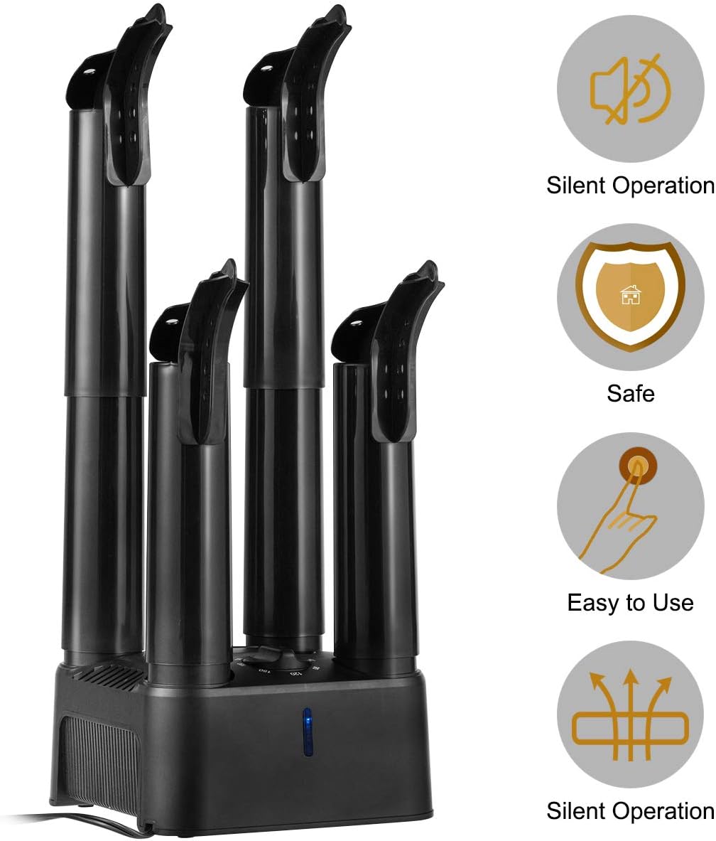 COSTWAY Shoe Dryer, 180 Mins Timer, CETL Standard Noiseless Boot Warmer with Heat Blower for Snow Boot Sneaker Glove Hats, with Detachable Pipes: Sports & Outdoors