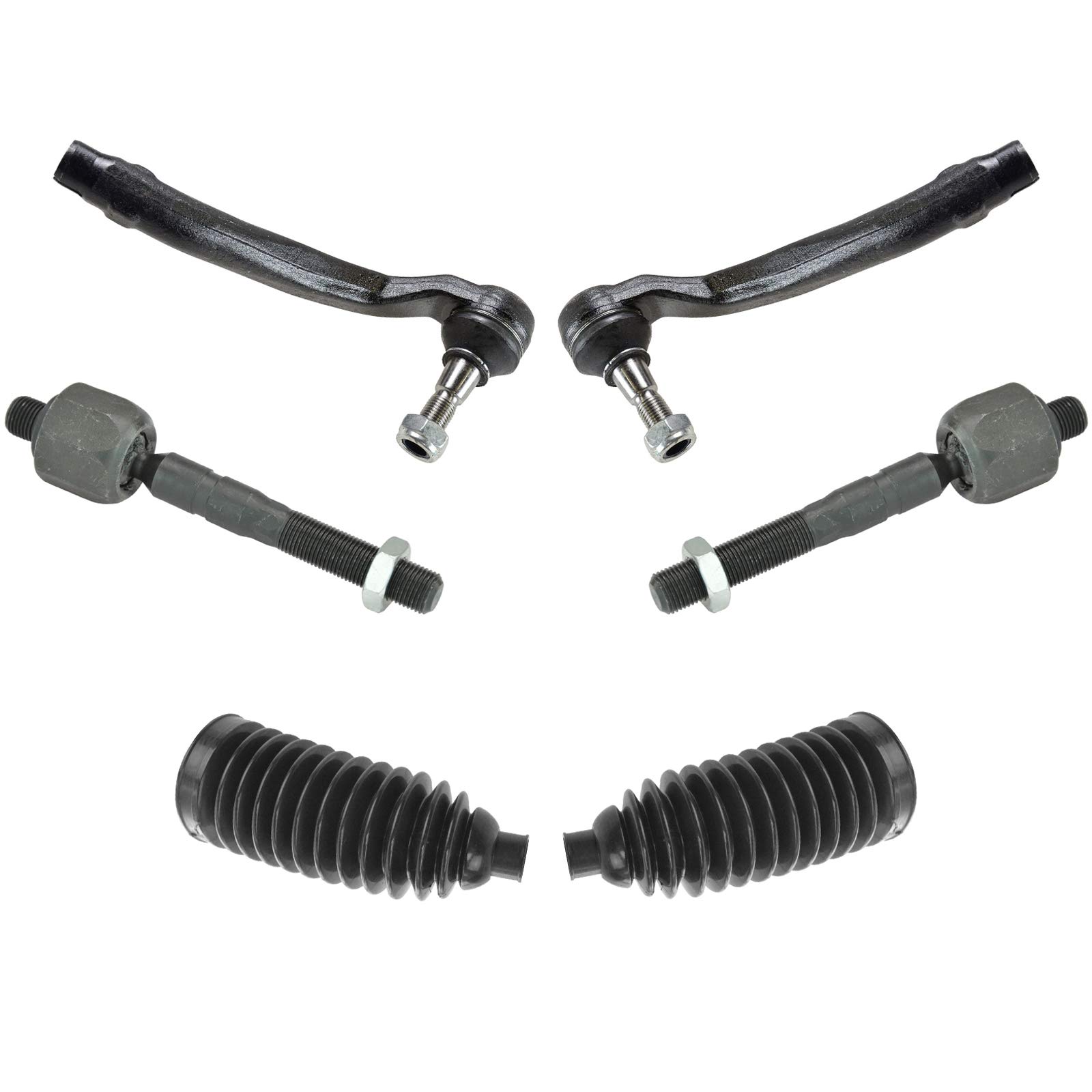 TRQ 6 Pc Set Inner & Outer Tie Rod End W/ Rack Boot Bellow For 4Runner Gx470 Psa59660