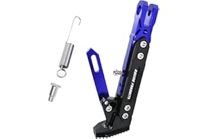 GWH Motorcycle Universal Kickstand Adjustable Modified CNC Aluminum Alloy Adjustable Tripod Holder Kickstand Foot Side Support Stand Motor Scooter Motorbike Motocross Electric Dit Pit Bike （Red) (Blue)