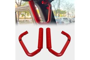 GRONSVT Wild Boar Front Grab Handle Safety Handle for Wrangler Pick 07-18 JK JKU (Red-Front)