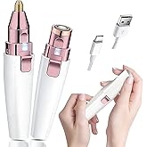 Eyebrow Trimmer Facial Hair Removal for Women, 2 in 1 Electric Rechargeable Face Shaver & Eyebrow Razor with Painless Gentle Trimming - for Face, Upper Lip, Eyebrows