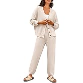 LILLUSORY Womens Cardigan Pants Sets 2 Piece Slouchy Sweater Loungewear