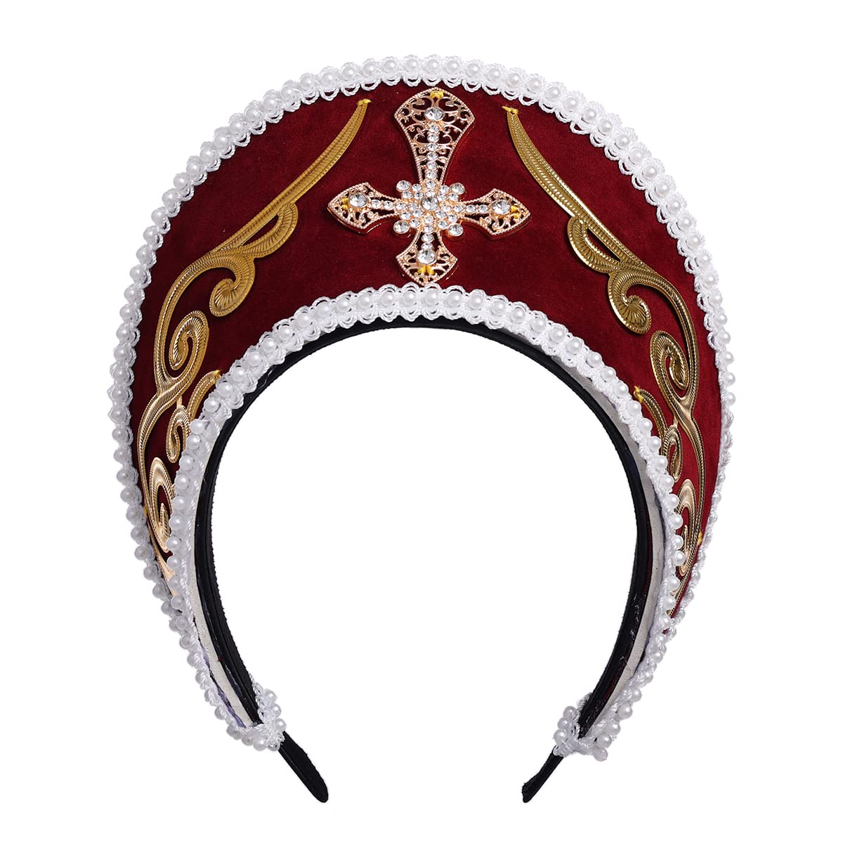 GRACEART Anne Boleyn Hat Headpiece Elizabethan Headwear Tudor Coronet Hood Hat (Style-3) — image 1